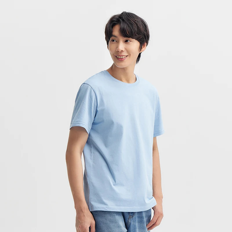Semir Unisex T-shirt  Short Sleeve Men T-Shirt Cotton Summer New Man Clothing Is Thin And Versatile T Shirt Solid Color