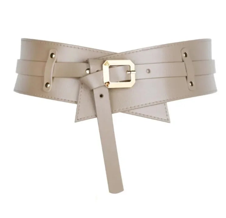Women's Designer Runway New Fashion Genuine Leather cummerbunds Female Dress Corsets Waistband Belts Decoration Wide Belt