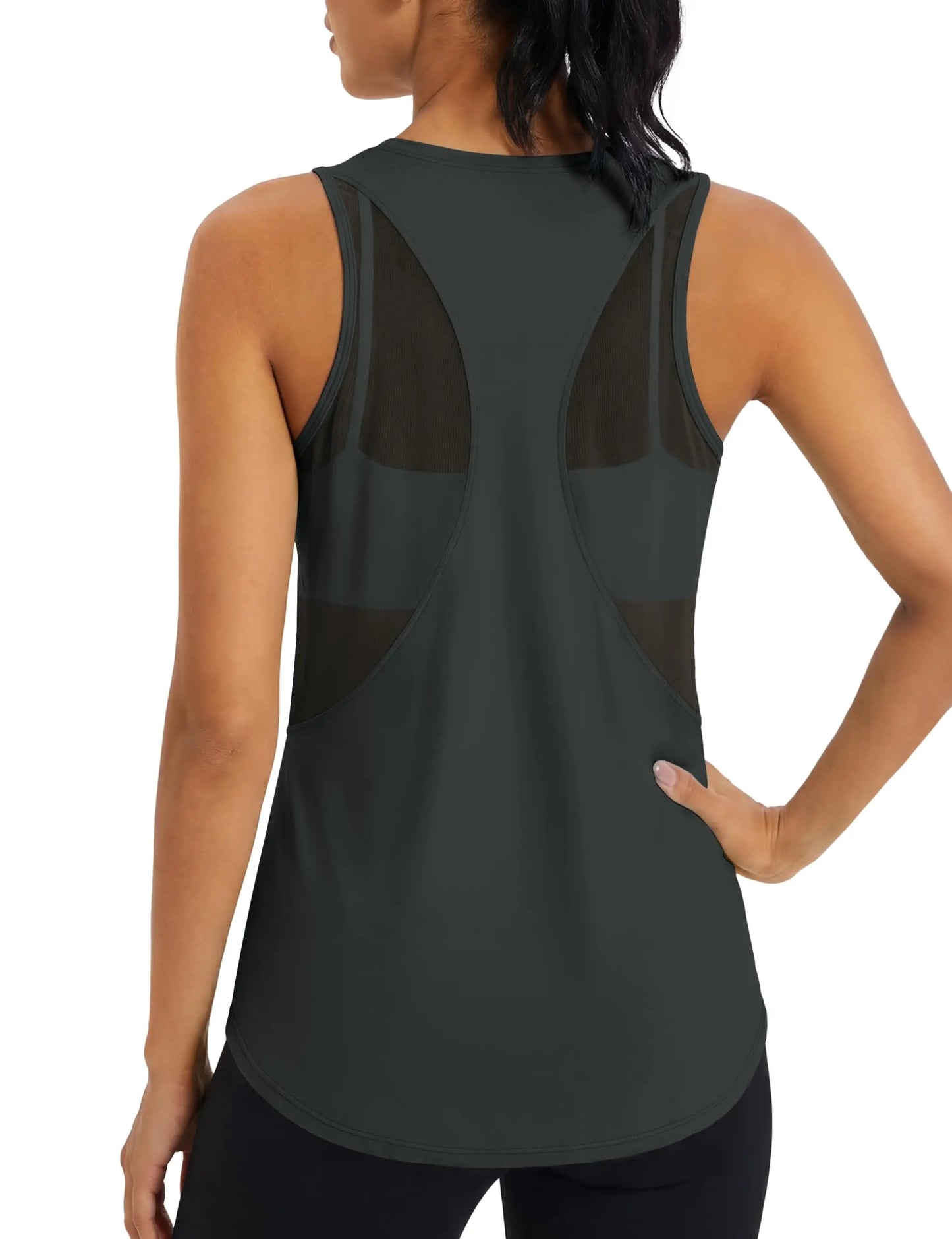TACVASEN Women's Workout Tank Tops Mesh Racerback Lightweight Yoga Shirts Loose Fit Running Athletic Vests Quick Dry  Vests