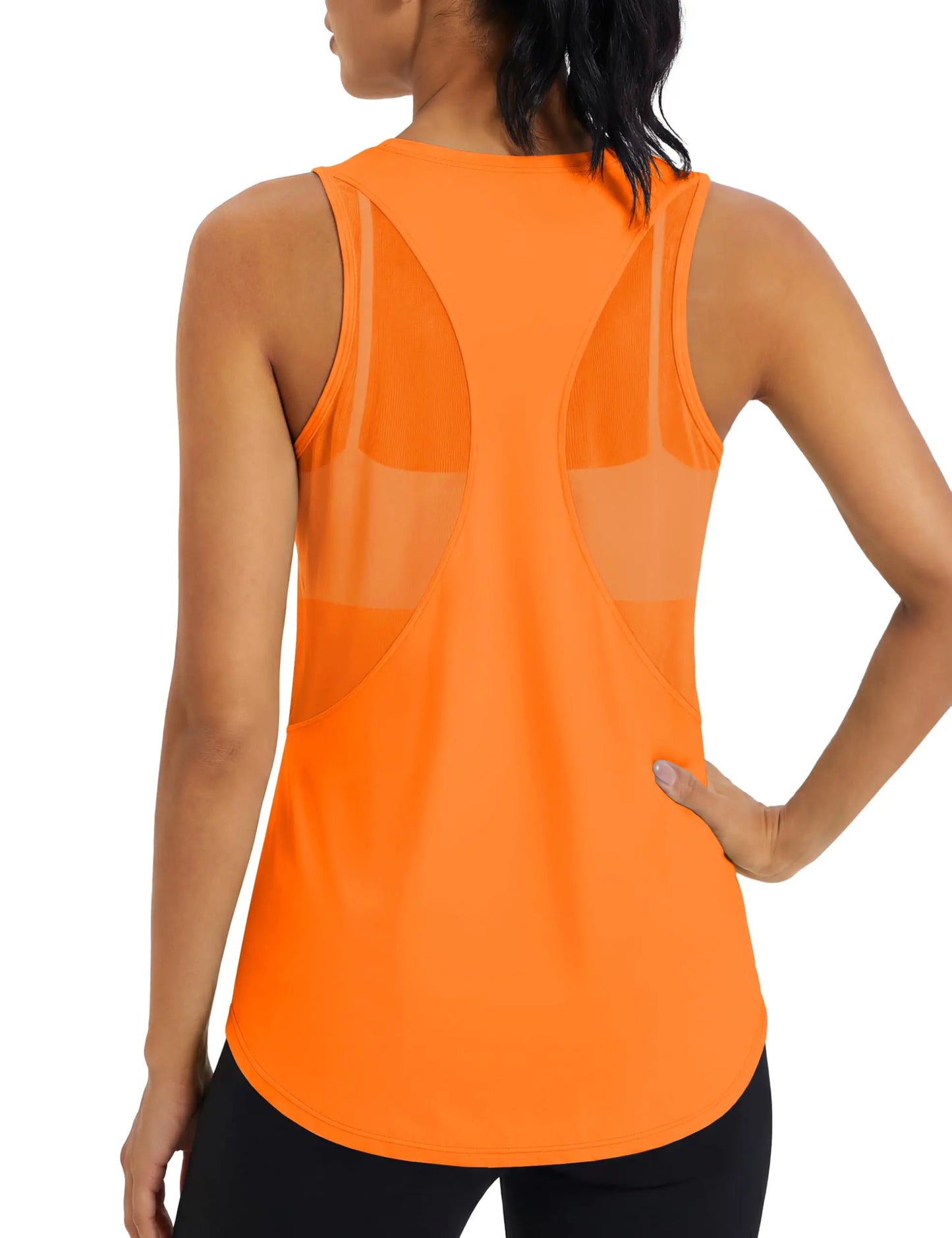 TACVASEN Women's Workout Tank Tops Mesh Racerback Lightweight Yoga Shirts Loose Fit Running Athletic Vests Quick Dry  Vests