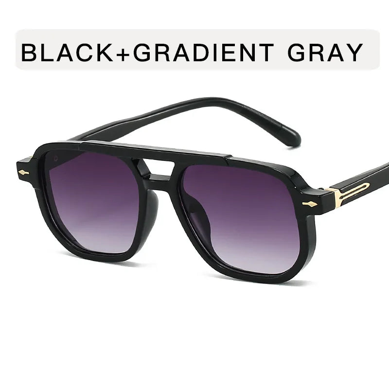 Fashionable square double-barrier sunglasses for men and women, for driving and sun protection