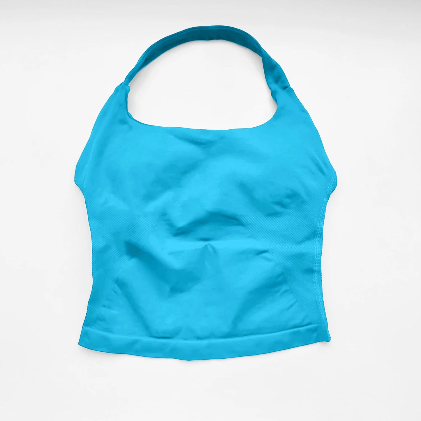 NCLAGEN Gym Halter Top Woman longline strappy tank Padded yoga clothing Fitness workout Running Activewear pilates clothes