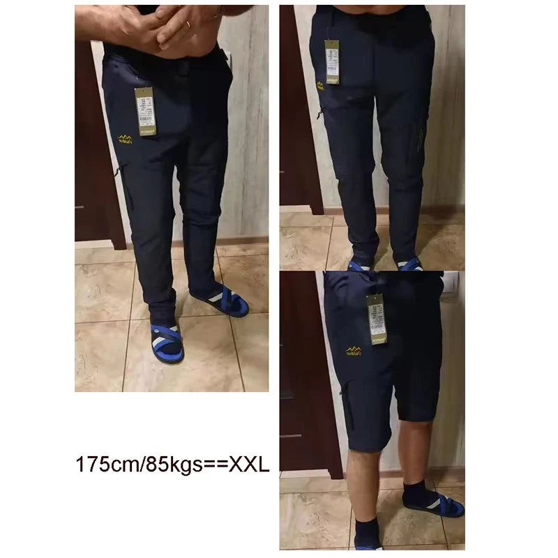 TRVLWEGO Men's Breathable Sports Pants Lightweight Hiking with Zipper Pocket Quick Dry Water Resistant Fishing Travel Trousers