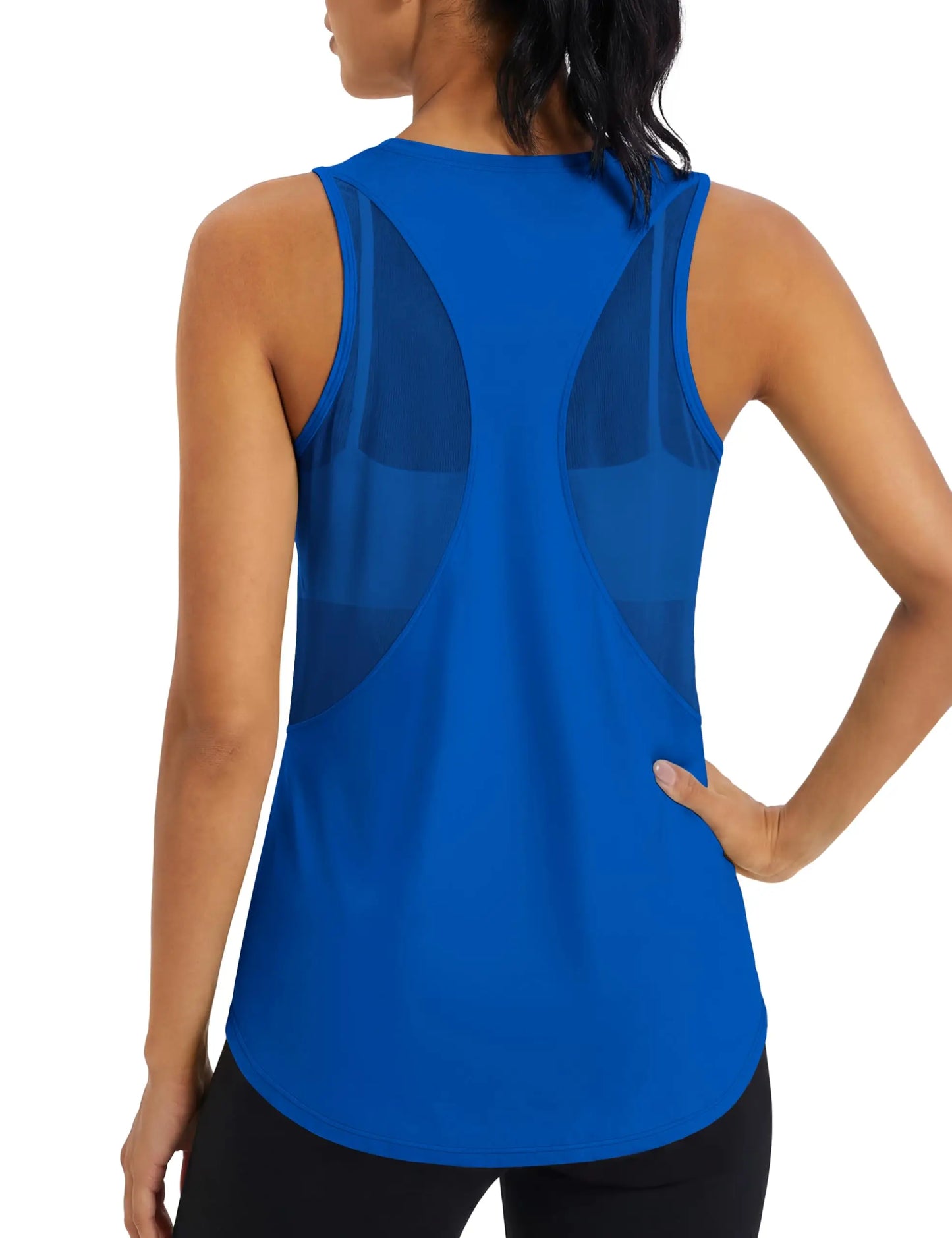 TACVASEN Women's Workout Tank Tops Mesh Racerback Lightweight Yoga Shirts Loose Fit Running Athletic Vests Quick Dry  Vests