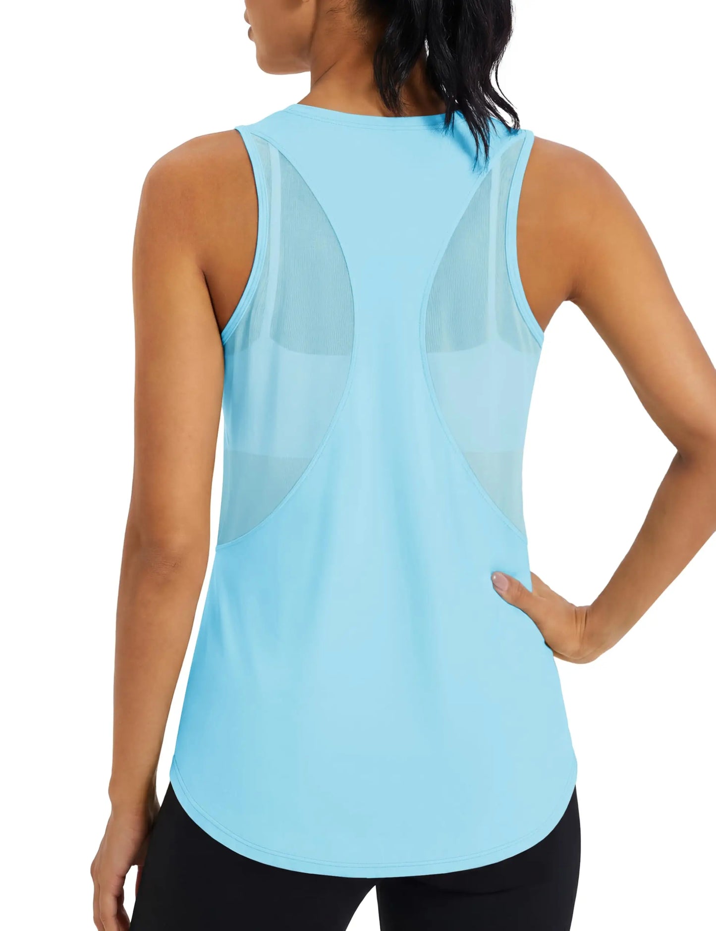 TACVASEN Women's Workout Tank Tops Mesh Racerback Lightweight Yoga Shirts Loose Fit Running Athletic Vests Quick Dry  Vests