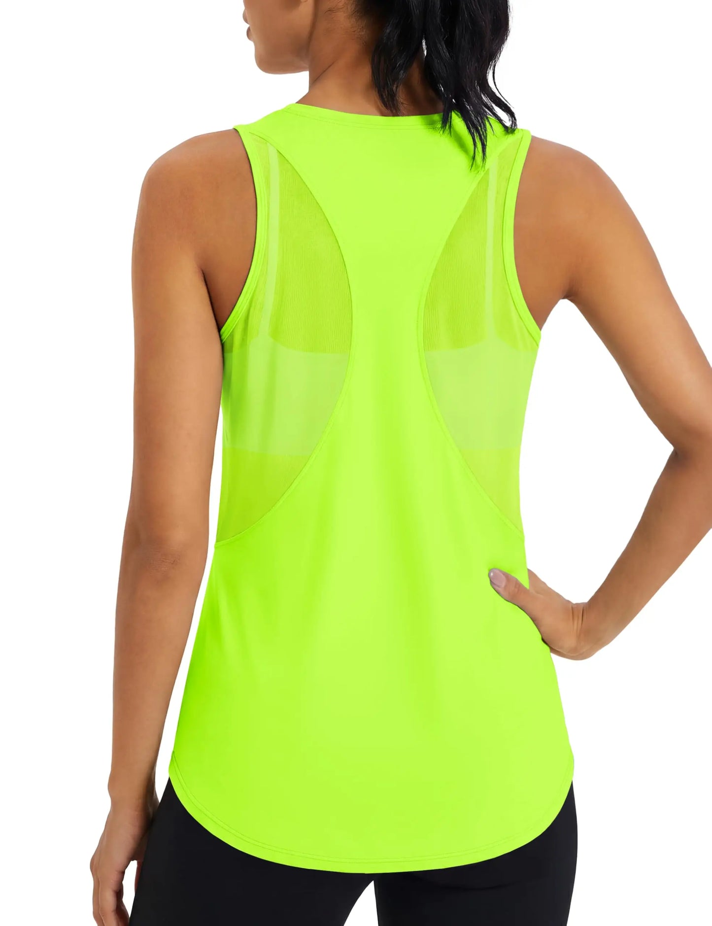 TACVASEN Women's Workout Tank Tops Mesh Racerback Lightweight Yoga Shirts Loose Fit Running Athletic Vests Quick Dry  Vests