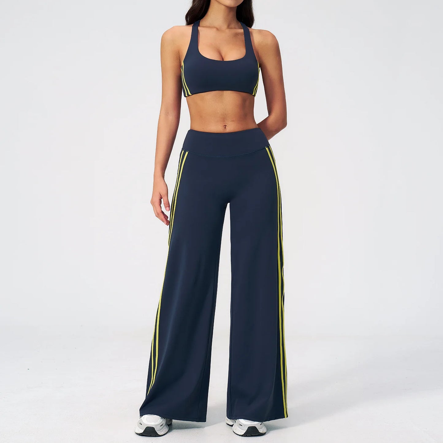 2 Pieces Women's Tracksuit Workout Clothes Yoga Set Sportswear High Waist Bell-bottoms Sexy Fitness Bta Sports Suit Gym Clothing
