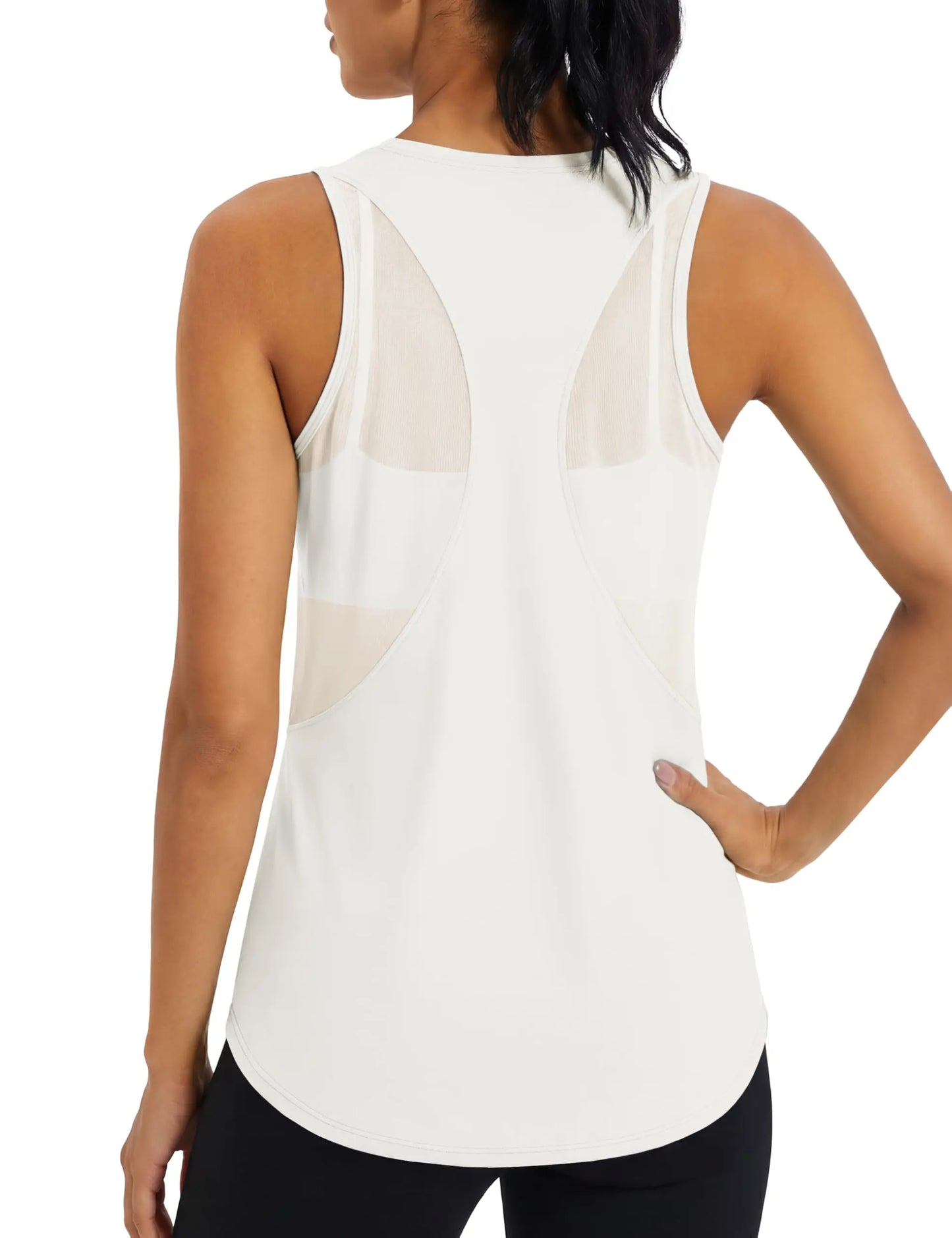 TACVASEN Women's Workout Tank Tops Mesh Racerback Lightweight Yoga Shirts Loose Fit Running Athletic Vests Quick Dry  Vests