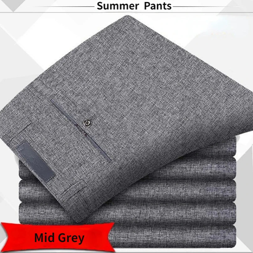 High Quality Men's Suit Pants Classic Summer Spring Pants High Waist Autumn Trousers Business Casual Pant Gozbkf