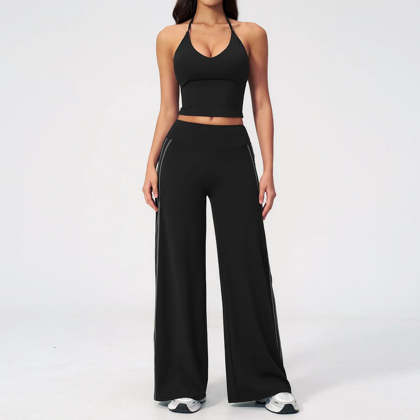 2 Pieces Women's Tracksuit Workout Clothes Yoga Set Sportswear High Waist Bell-bottoms Sexy Fitness Bta Sports Suit Gym Clothing
