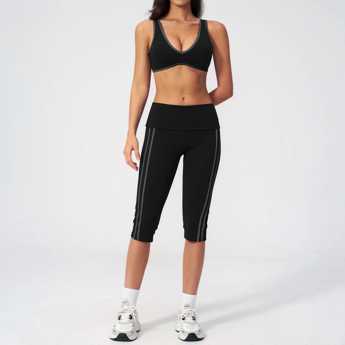 2 Pieces Women's Tracksuit Workout Clothes Yoga Set Sportswear High Waist Bell-bottoms Sexy Fitness Bta Sports Suit Gym Clothing