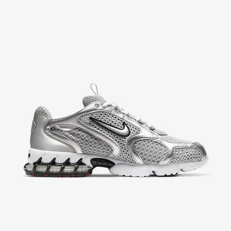 Nike Large Mesh Breathable Comfortable Stable Outdoor Men's Air Cushion Jogging Shoes New Air Zoom Spiridon Cage 2 Dad Shoes Fashionable Versatile Trendy Wear-Resistant Rubber Sole Commuting Casual Sports Shoes High-End Color